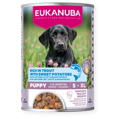 Eukanuba Konserwa Dla Szczeniąt Pstrąg z Batatem 400g