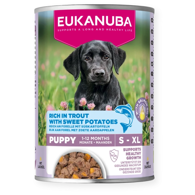 Eukanuba Konserwa Dla Szczeniąt Pstrąg z Batatem 400g
