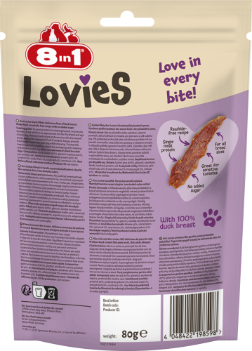 8in1 Lovies Przysmak Dla Psa Filet Z Kaczki 80g