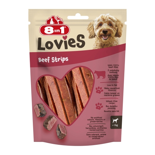 8in1 Lovies Przysmak Dla Psa Paski Wołowina 80g