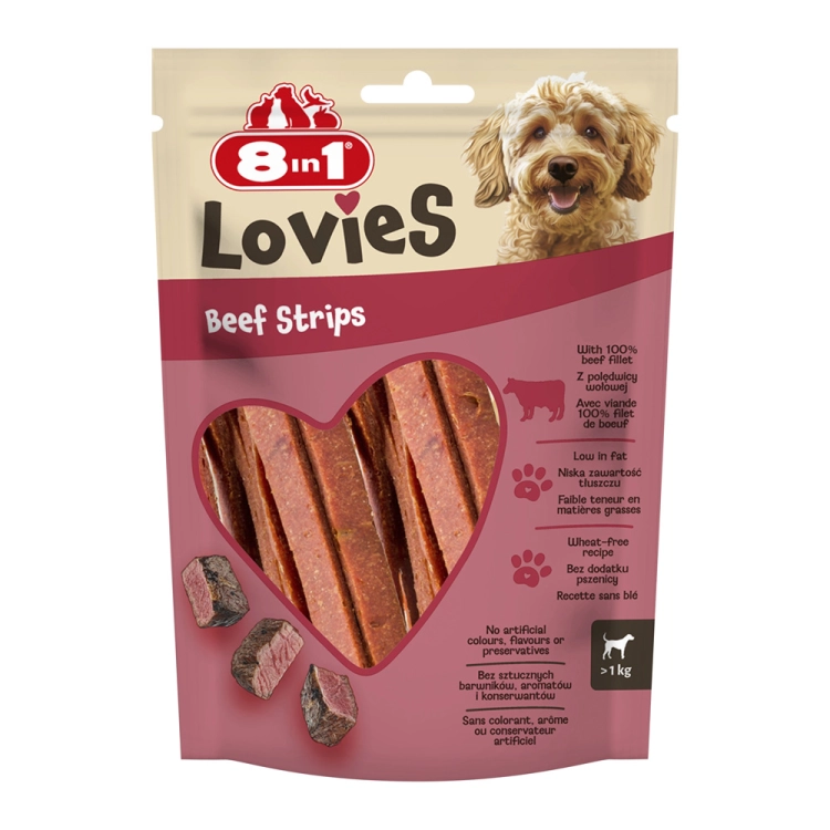 8in1 Lovies Przysmak Dla Psa Paski Wołowina 80g
