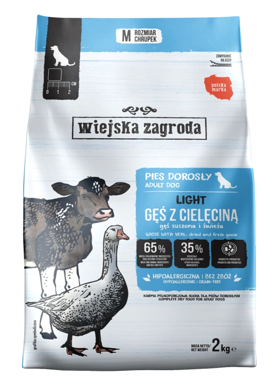 Wiejska Zagroda Dla Psów Light Gęsina z Cielęciną 2kg