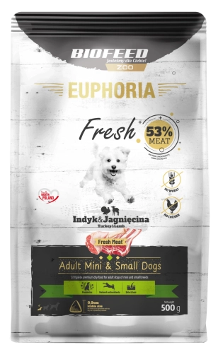 Euphoria Fresh Adult XS / S Indyk z Jagnięciną 500g