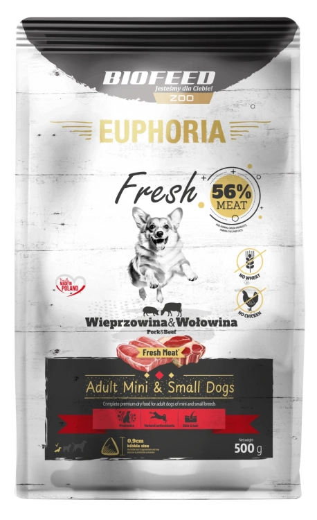 Euphoria Fresh Adult XS / S Wieprzowina z Wołowiną 500g
