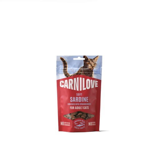 Carnilove Przysmak Dla Kota Soft Snack Sardynki z Truskawkami 50g
