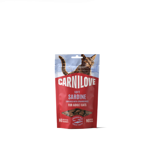 Carnilove Przysmak Dla Kota Soft Snack Sardynki z Truskawkami 50g