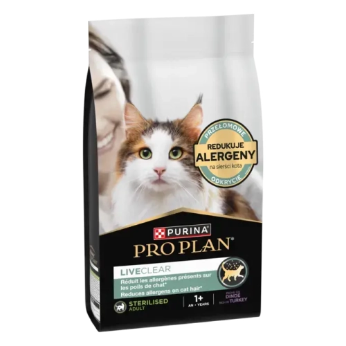 Pro Plan Cat LiveClear Sterilised Indyk 1,4kg