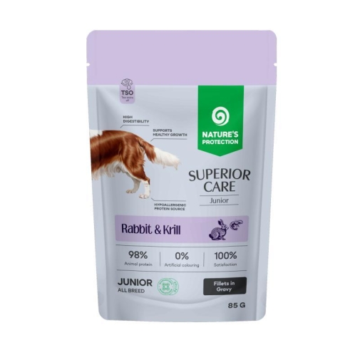 Nature's Protection Pies saszetka 85g Junior Królik & Kryll