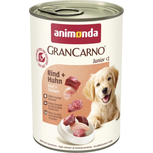 Karma Dla Psa Animonda Gran Carno Junior Wołowina Z Kurczakiem 400g