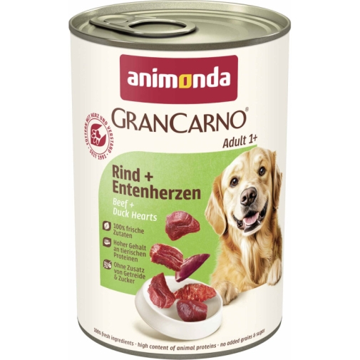 Karma Dla Psa Animonda Grancarno Wołowina Z Sercami Kaczymi 400g