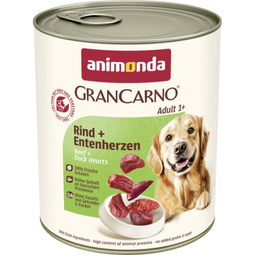 Karma Dla Psa Animonda Grancarno Wołowina Z Sercami Kaczymi 800g
