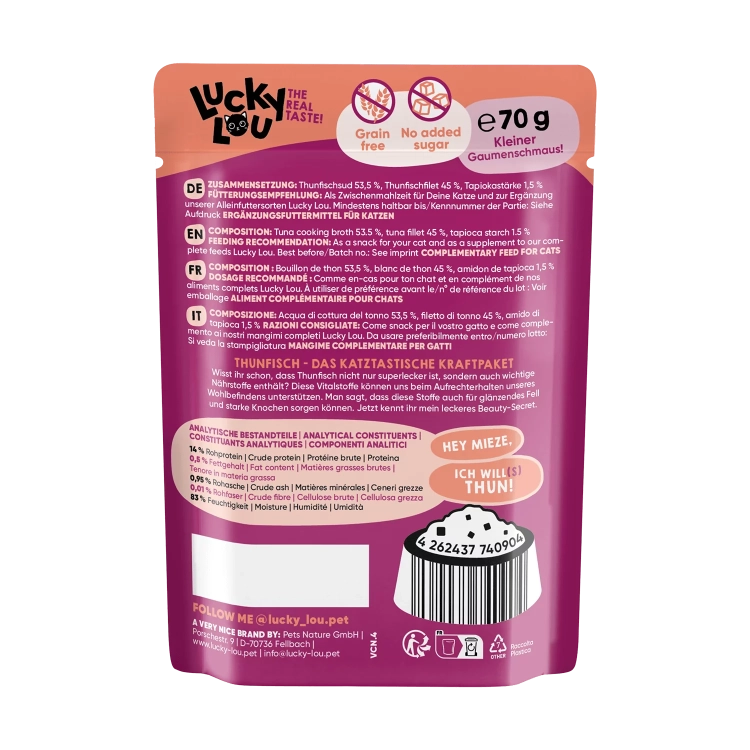 Lucky Lou Extrafood Tuńczyk w Bulionie saszetka 70g