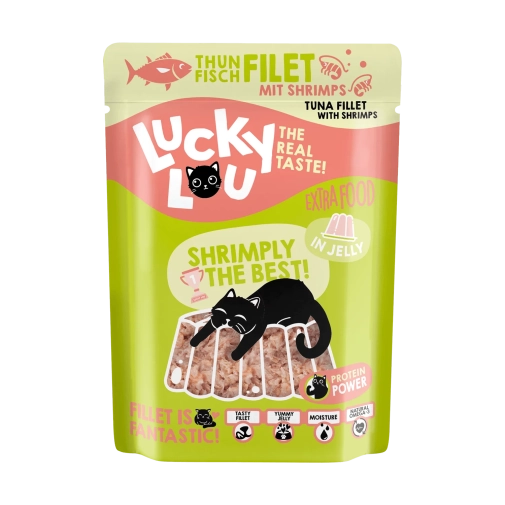 Lucky Lou Extrafood Tuńczyk z Krewetkami w Galaretce saszetka 70g