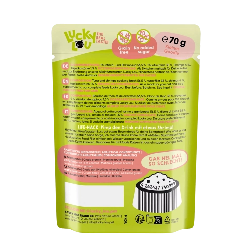 Lucky Lou Extrafood Tuńczyk z Krewetkami w Galaretce saszetka 70g