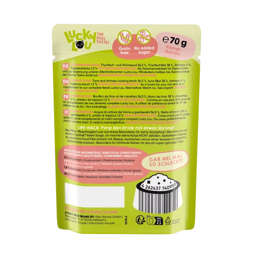 Lucky Lou Extrafood Tuńczyk z Krewetkami w Galaretce saszetka 70g