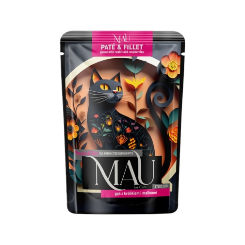 Mau Pate&Fillet Sterilised Królik z Malinami saszetka 85g