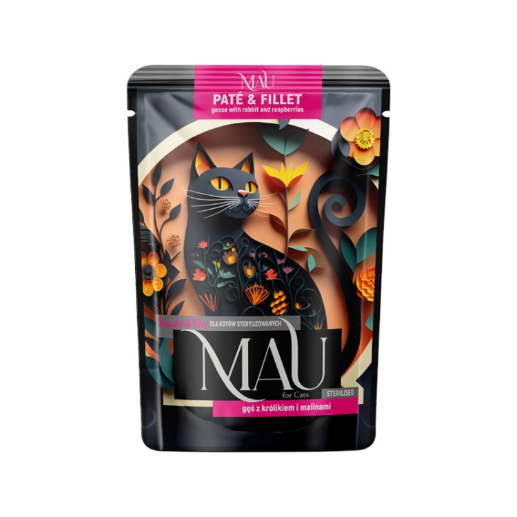 Mau Pate&Fillet Sterilised Królik z Malinami saszetka 85g