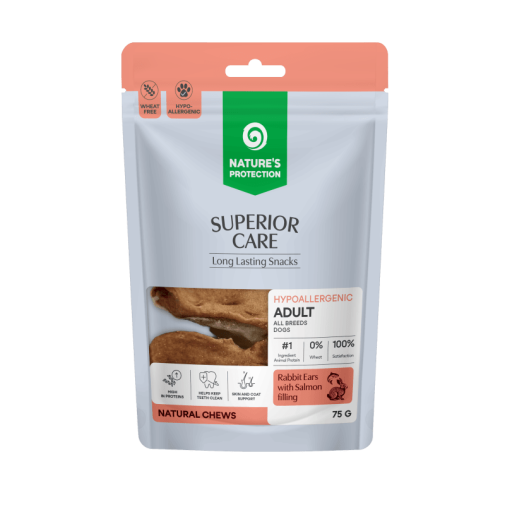 Nature's Protection Przysmak Dla Psa Uszy Królicze Z Łososiem 75g