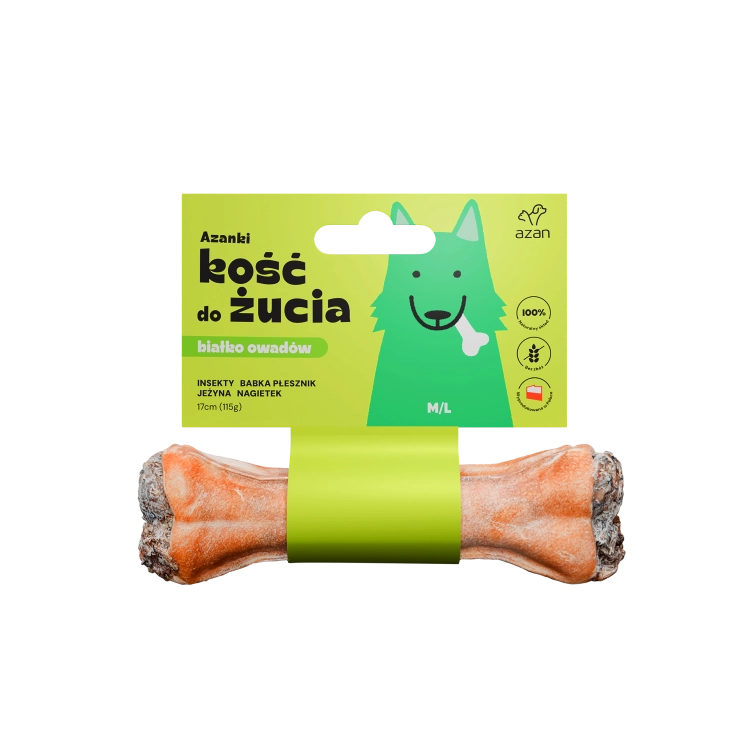 Azanki Kość z Insektami i Jeżyną M / L 17cm