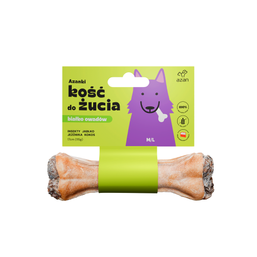 Azanki Kość z Insektami i kokos M / L 17cm
