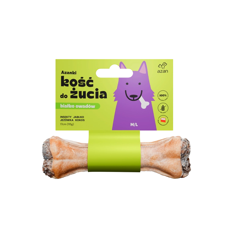 Azanki Kość z Insektami i kokos M / L 17cm