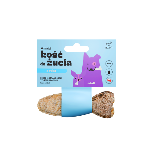 Azanki Kość Rybka z Łososiem 12cm