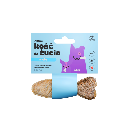 Azanki Kość Rybka z Łososiem 12cm