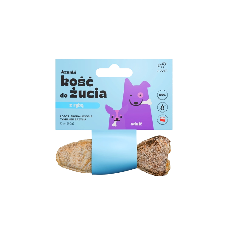 Azanki Kość Rybka z Łososiem 12cm