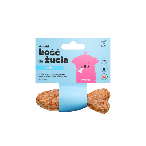Azanki Kość Rybka Puppy z Dorszem 12cm