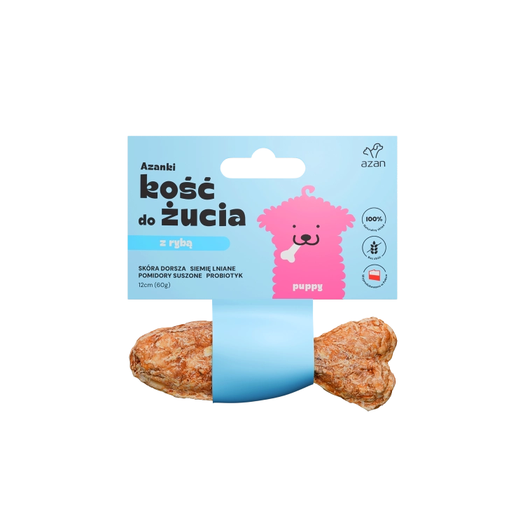 Azanki Kość Rybka Puppy z Dorszem 12cm