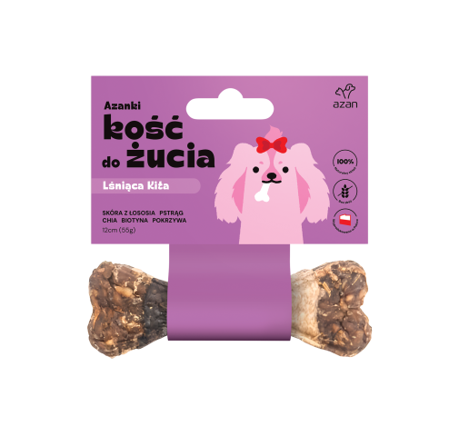 Azanki Kość "Lśniąca Kita" Na Lśniącą Sierść 12cm