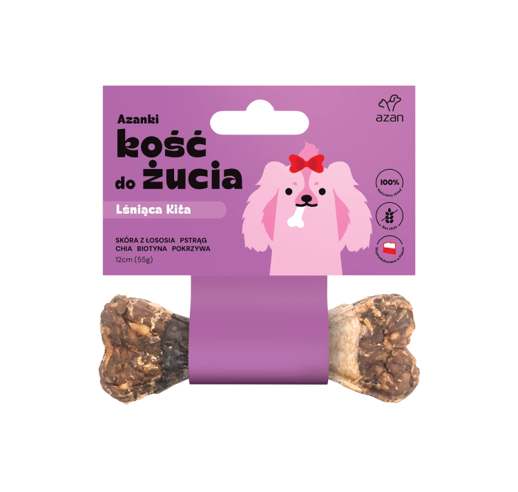 Azanki Kość "Lśniąca Kita" Na Lśniącą Sierść 12cm