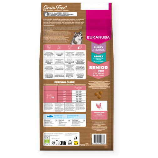 Eukanuba Grain Free Senior L/XL Ryby Oceaniczne 12kg