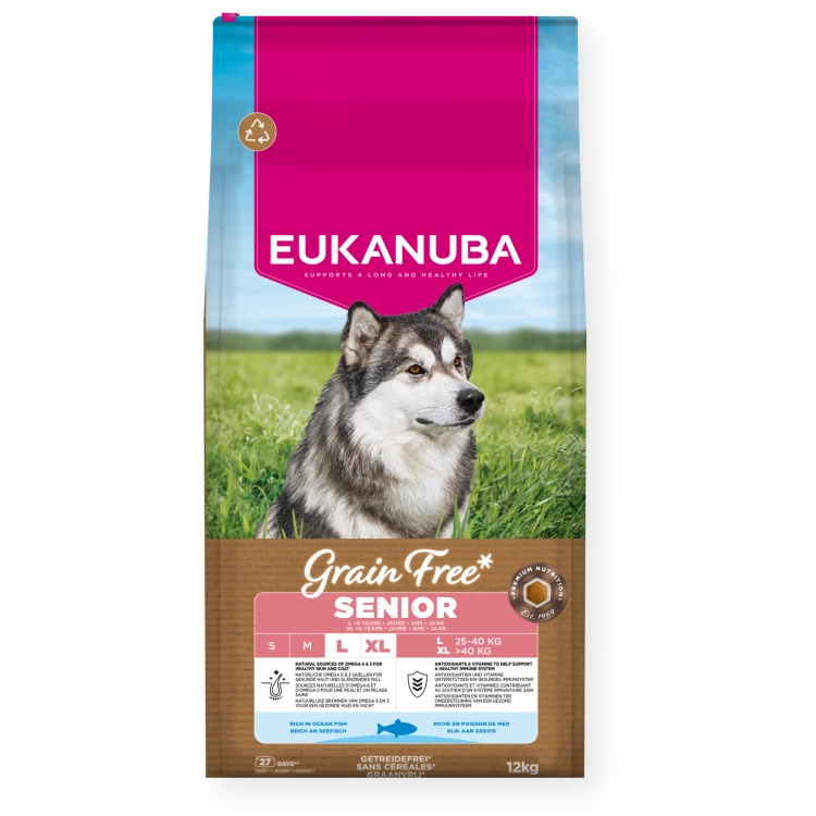 Eukanuba Grain Free Senior L/XL Ryby Oceaniczne 12kg