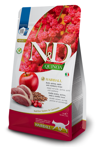 N&D Quinoa Cat Hairball Kaczka 1,5kg