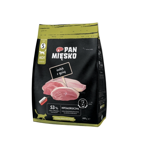 Pan Mięsko Karma Sucha Dla Kota Indyk z Gęsią "S" 400g