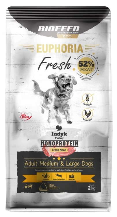 Euphoria Fresh Monoprotein Adult M / L Indyk 2kg
