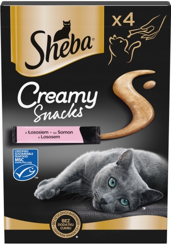 Sheba Creamy Snacks Kremowy Przysmak z Łososiem dla Kota 4x12g