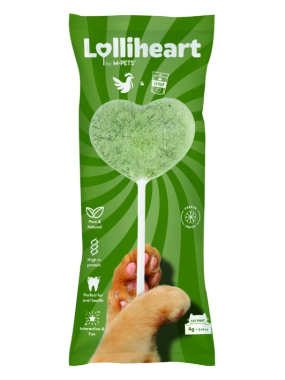 M-Pets LOLLIHEART Przysmak Dla Kota Kurczak & Kocimiętką 4g