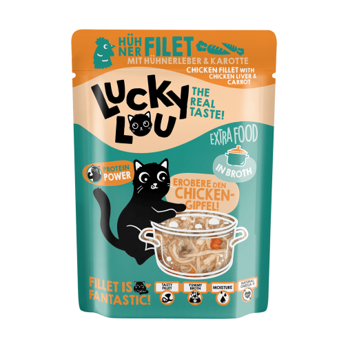 Lucky Lou Extrafood Kurczak i Wątróbka Kurczaka w Bulionie Saszetka 70g