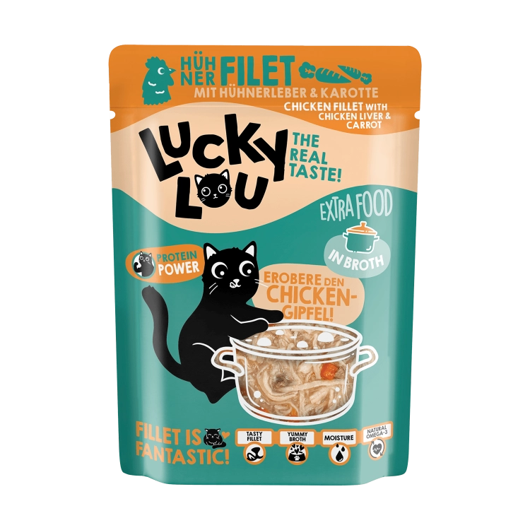 Lucky Lou Extrafood Kurczak i Wątróbka Kurczaka w Bulionie Saszetka 70g