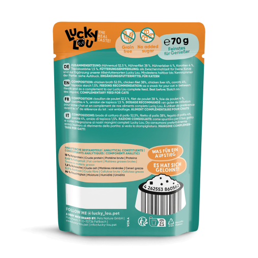 Lucky Lou Extrafood Kurczak i Wątróbka Kurczaka w Bulionie Saszetka 70g