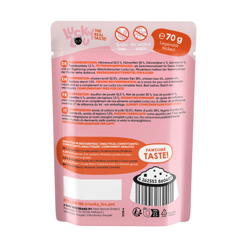 Lucky Lou Extrafood Kurczak i Wątróbka Kurczaka w Galarecie Saszetka 70g
