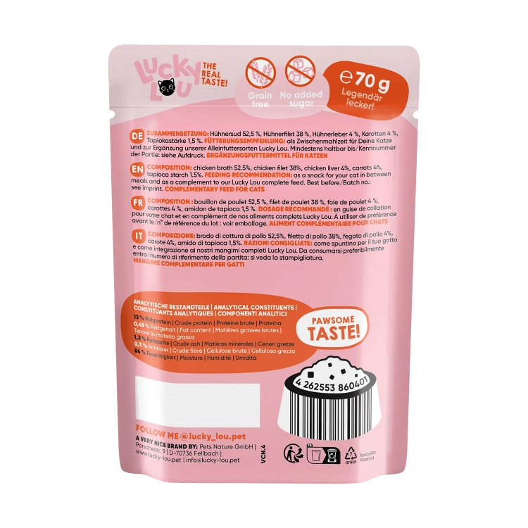 Lucky Lou Extrafood Kurczak i Wątróbka Kurczaka w Galarecie Saszetka 70g