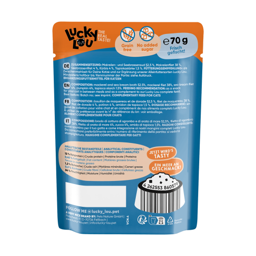 Lucky Lou Extrafood Makrela i Dorada w Bulionie saszetka 70g
