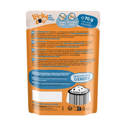 Lucky Lou Extrafood Makrela i Dorada w Galarecie saszetka 70g
