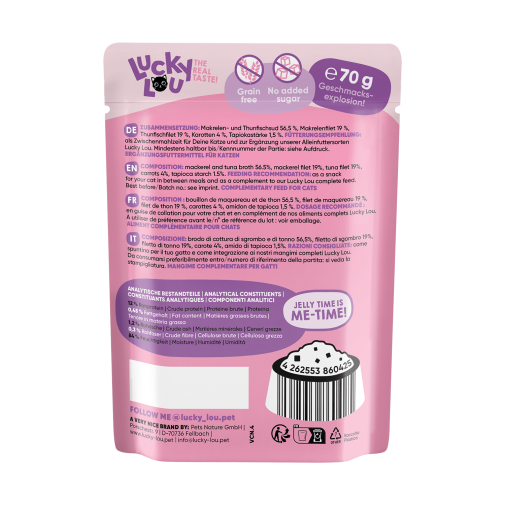 Lucky Lou Extrafood Makrela i Tuńczyk w Galarecie saszetka 70g