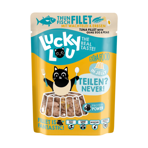 Lucky Lou Extrafood Tuńczyk i Jajko Przepiórcze w Galarecie saszetka 70g