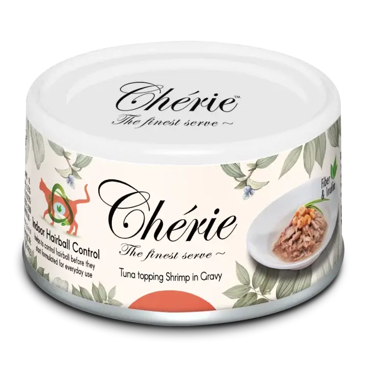 Cherie Hairball Controll Tuńczyk z Krewetkami puszka 80g