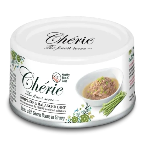 Cherie Skin&Coat Tuńczyk z Zielną Fasolką na Parze puszka 80g